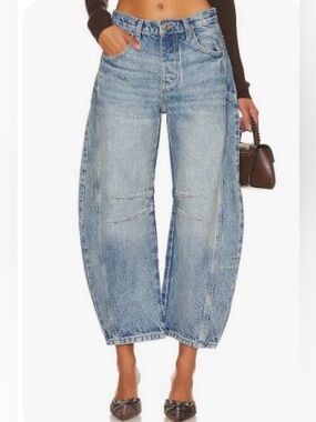Free People Good Luck Barrel Jeans Sz 31